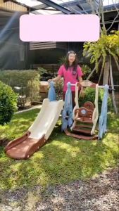 DDT สไลเดอร์ ชิงช้า 3in1 แถมแป้นบาสและลูกบาส ลาย Car Silde มีเสียงดนตรี No.6036