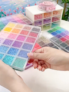 DIY Perler Beads Fuse Beads Kit Toy 2.6mm Big Beads24 Colors 3D Craft with Accessories for Kids Adults Children Educational Toy