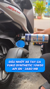 Nhớt Xe Ga YUKO SYNTHETIC 10W30 0.8L - Yuko 10w30 800ml nhập khẩu Châu Âu