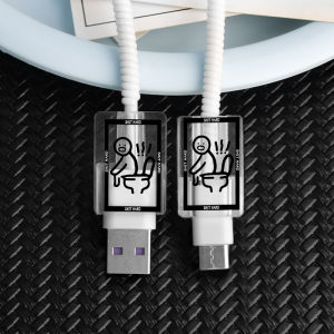 Transparent Huawei Mate60 pro 88W Charger Case Anti-Break Winding Line Creative Pattern Mobile Phone Cover Honor Magic5