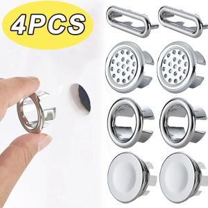 1/4Pcs Plastic Sink Hole Overflow Cover Kitchen Bathroom Washbasin Circular Overflow Ring Plug Decoration