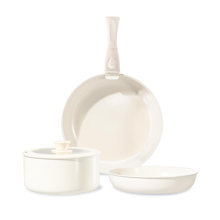 Chef Power Ceramic Nonstick Cookware Set 5 Piece with Detachable Handle ...