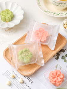 Transparent Biscuit Packaging Bag with Tray Box Green Bean Cake Egg Yolk Crisp 50g New 2025 Mooncake Packaging Bag for Baking