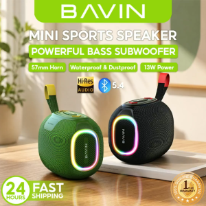 BAVIN BM33 Mini Portable Wireless Bluetooth Speaker with RGB Lights / 13W Super Bass Sound Hi-Fi Stereo TWS for Outdoor