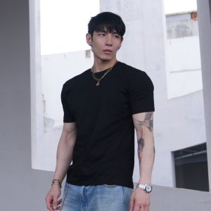 Mens Solid Color Short Sleeve Slim Fit Sport Fitness Quick Dry Cool Feeling Top Half High Collar round Neck Solona Outdoor T-Shirt