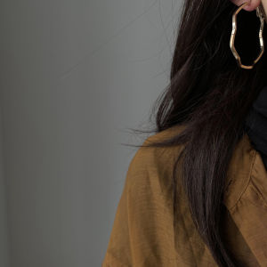 Simple Wave Design Earrings Minimalist Circle Hoops Fashionable Oversized Womens Jewelry Ear Cuffs by Achai Fu