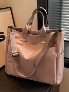 Casual Canvas Tote Bag Women Large Capacity 2026 New Handbag Commuting Shoulder Bag Crossbody Bag for Work British Style