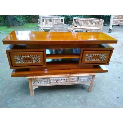 meja tv minimalis bufet tv modern kayu jati termurah