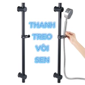 Thanh treo tay sen tắm cơ động inox 304 sơn đen Hobby home decor GVST3