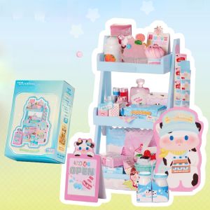 Miniature Food Toy Model Realistic Cake Shop Display Shelf Snacks Drinks Simulation Toys Collectible Home Life Scenarios