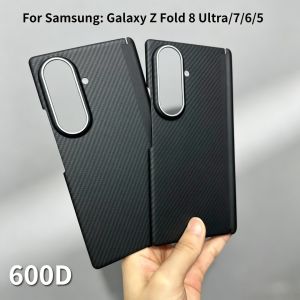 Thin 600D Skin Feel Carbon Fiber Texture Magnetic Phone Case for Samsung Z Fold 8 Ultra 7 6 All Inclusive Hinge Protection Cover