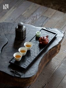 NONG HOME | Black Wabi-Sabi Small Tea Table Tray