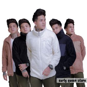 CURLY INDIGO SHERPA JACKET POLOS / JAKET BULU PRIA