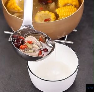 Nipiin 304 Stainless Steel Separation Oil Filter Oil Trap Filter Hotpot Colander Soup Ladle Cooking Utensils