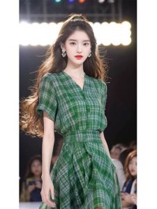 Trendy Unique Style Mood-lifting Plaid Short-sleeve Dress