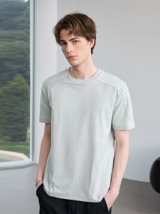 Lilbetter Quick Dry Knitted Short Sleeve T-Shirt Standard Fit Fashion Urban Style Youth Casual round Neck Pure Color Summer Top