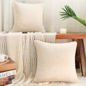 1 Máy Tính Giả Tóc Thỏ Gối Sang Trọng Mềm Mại Thoải Mái Trang Trí Sofa Đệm 100% Polyester Đan