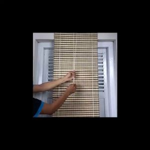 Kerai Tirai Gorden Gulung Lidi Tenun Motif Polos Lebar 70 Cm CUSTOM Kerajinan Tenun Jogja