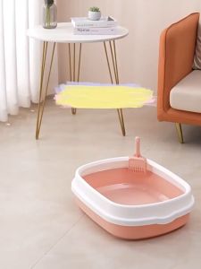 Large cat litter box with spoon cat litter box cat toilet deodorization and leak proof cat litter box