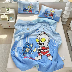 Ultraman Cool Sensation Silk Childrens Summer Single Air Conditioning Quilt Kindergarten Nap Thin Summer Duvet Machine Washable