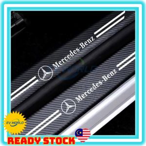 B143 READY STOCK】Luminous Door Step Leather Carbon Sill Sticker Wearing-Resist & Scratching-Resist Side Step Protector
