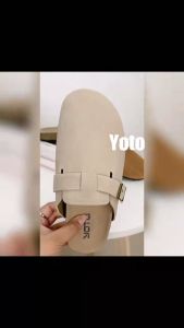 YOTO Half Shoes Suede Material Flat Shoes Casual Women Shoes Slip On Shoes for Women
