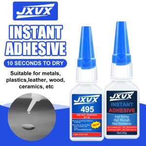 JXVX Super Instant 495 Glue5Sec Super Glue Strong Bond for Shoes/Glass/Metal/Wood/PlasticCeramic Quick Dry Industrial Strength Instant Adhesive Tool