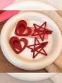 Ankela Red Star Heart Hair Clip Women's Side Bangs Frizz Control Duckbill Clip Elegant White Highlighting Hair Accessory. 