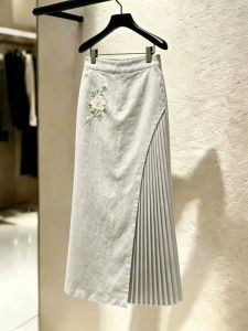 NUMEN BUTTON | Embroidered Petite-friendly Skirt Summer Fashion