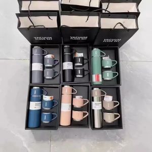 304 Stainless Steel Vacuum Insulated Bottle Gift Set Office Business Style 500ML Coffee Mug Thermos Bottle Portable Flask Carafe