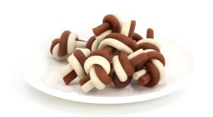 Endi Small Soft Knotted Bone Chicken Green Tea Bone Dental Chew Dog Pet Treats Snack 2.5" 5PCS 100G