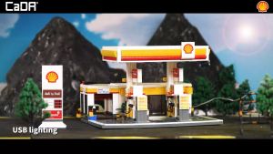 CaDA Shell Retail Station Brick Building Mechanical Master DIY Blocks Toy Set C66026W