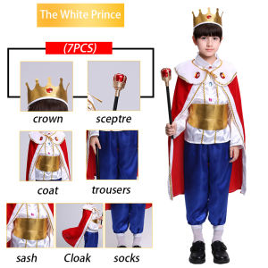 （COOLKID）Prince Costume Childrens Halloween Boys Clothes King Cosplay Costume Play Out Costume Show Makeup Costume