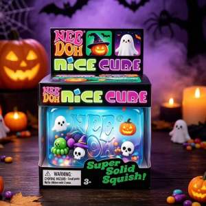 NeeDoh Nice Cube Squishy Toy Halloween Christmas Themed Squeeze Fidget Cube Stress Relief Sensory Toy Kids Adults Holiday Gift
