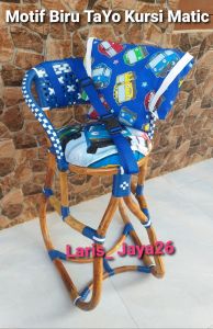 KURSI Matic Tempat dudukan Boncengan anak buat motor matic bahan rotan satu set bantal stang  dan sabuk pengaman