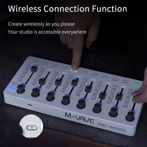 M-VAVE SMK-Mixer Wireless MIDI Controller Mixing Console Connection Rechargeable Type-C Supply USB for Windows/Mac/Ios/Android