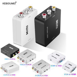 kebidumei | AV RCA to HDMI Adapter HDMI to AV RCA Adapter HDMI to VGA to HDMI Adapter AV to VGA Converter VGA to AV RCA for Xbox360 DVD PS3