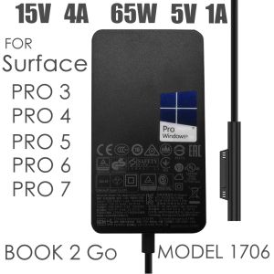 Laptop Charger 65W Adapter Compatible for Microsoft Surface Pro 9/8/X/7/6/5/4/3 Surface Laptop 5/Studio/4/Go/3/2/1Surface Book