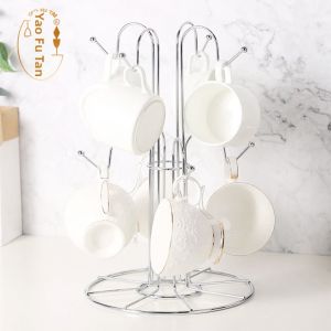 Tree-shaped Hanging Coffee Cup Stand Water-draining High-foot