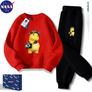NASA Cartoon Kids Long Sleeve Cotton Sweatshirt Set Boys Spring Autumn New Style Pure Cotton Two Piece Set Trendy Children Clothes