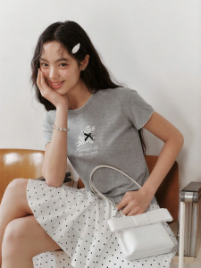 Semir | Cute & Sweet Short Sleeve T-Shirt Short Cut Lace