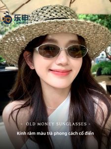 lashion | Kính Mát Vintage Màu Nâu Phù Hợp Với Khuôn Mặt Tròn và Oval Nhìn Nhỏ Gọn