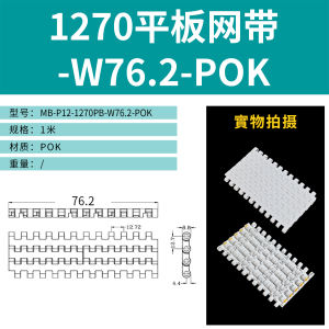 Food Grade Plastic Flat Belt Chain 1270 Mesh Belt 12.7 Pitch Conveyor Chain Plate Link for Food Handling And Delivery