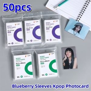 50pcs Blueberry Sleeves Kpop Photocard Protector Sleeve Hard Card Sleeves Photocard Toploader