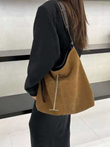 Leather Tote Bag Womens Large Capacity Shoulder Crossbody Bag Splicing Color Collision Vintage Money Style Cowhide Bag