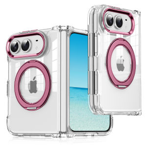 Ốp Lưng Trong Suốt Duo iPhone 18 Fold Với Khả Năng Bảo Vệ 360 Độ ° Ốp Lưng Chống Sốc Chống Rơi Có Giá Đỡ Xoay Từ Tính Cho iPhone - Bảo Vệ Ống Kính Chất Liệu TPU PC