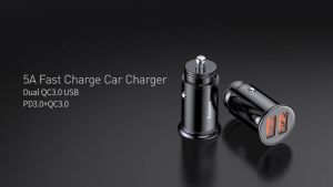 BASEUS Charger Mobil Quick Charging Dual Ports 30W QC PD SCP AFC