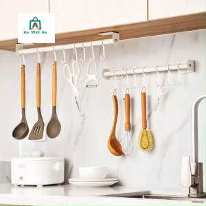 As Well As - ราวแขวน อเนกประสงค์ พร้อมตะขอ ติดผนังใช้กาวติด ไม่ต้องเจาะผนัง มี 3 ขนาดให้เลือก