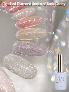 MIANEL 12ML 1-12pcs Rock Sugar Crushed Diamond Gel Nail Polish Pink Glitter Nail Polish Top Selling Pink Nails Summer Nails