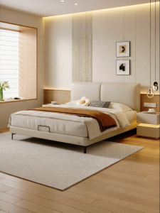 Modern Luxury Genuine Leather Bed with Storage